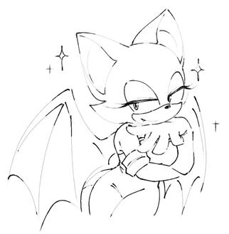 quick doodle of rouge the bat